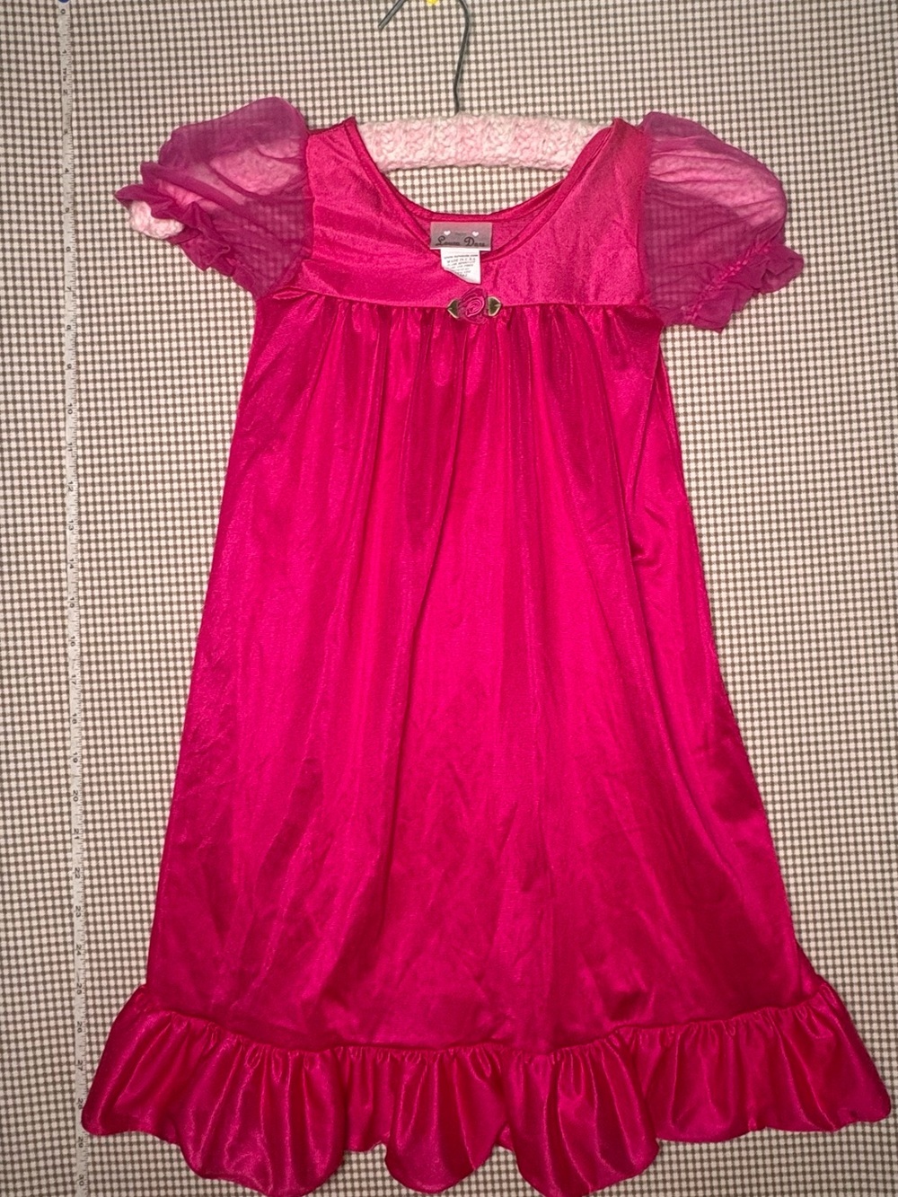 Girls Laura Dare Hot Pink 100% Nylon Nightgown size 2T